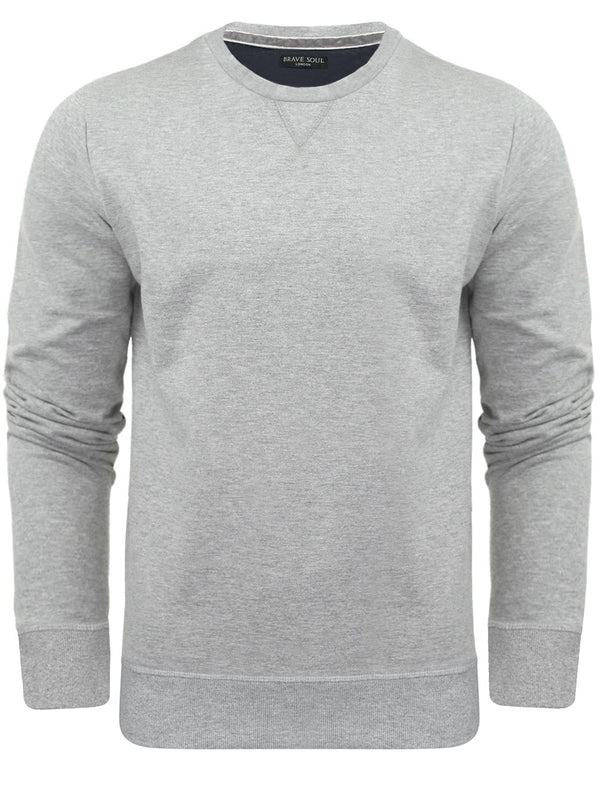 JonesO Crew Neck Sweatshirt in Light Grey Marl