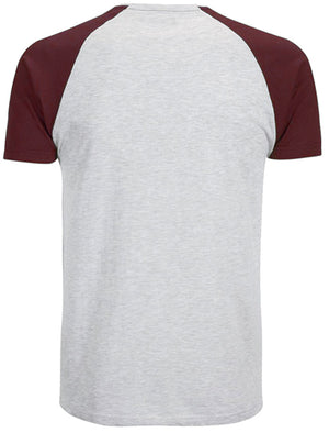 Baptist Raglan Sleeve Baseball T-Shirt in Ecru / Burgundy