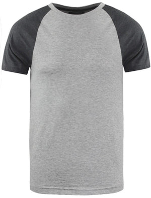 BaptistD Raglan Sleeve Baseball T-Shirt in Grey / Charcoal Marl