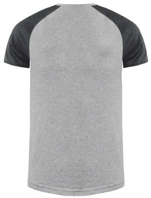 BaptistD Raglan Sleeve Baseball T-Shirt in Grey / Charcoal Marl