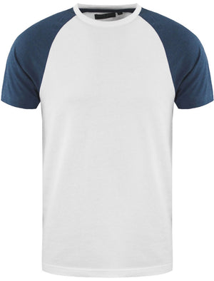 BaptistD Raglan Sleeve Baseball T-Shirt in White / Indigo