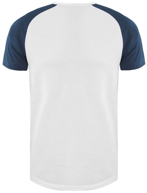 BaptistD Raglan Sleeve Baseball T-Shirt in White / Indigo