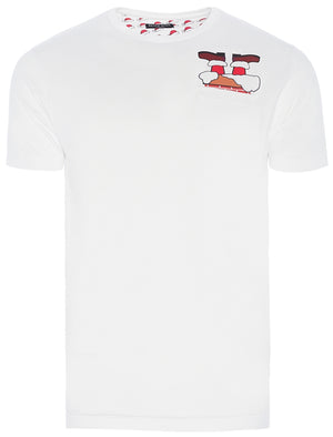 Chimney Novelty Christmas T-Shirt with Chest Pocket in Optic White