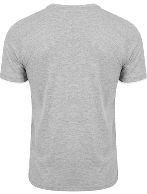 FableC Mock Insert Short Sleeve T-Shirt in Grey Marl