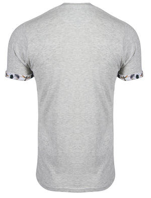 Fly Roll Cuff Cotton T-Shirt with Chest Pocket in Ecru