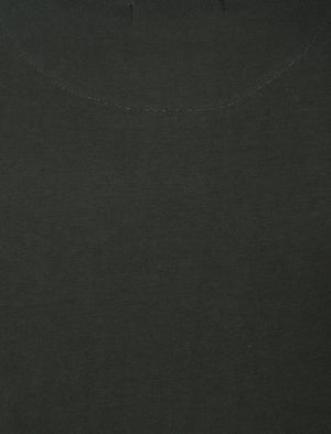 Fly Roll Cuff Cotton T-Shirt with Chest Pocket in Khaki