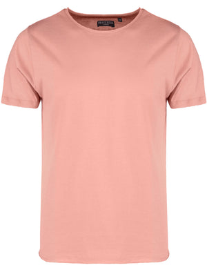 FresherB Raw Edge Crew Neck Basic T-shirt in Pink