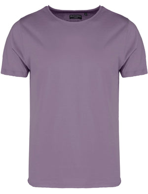 FresherB Raw Edge Crew Neck Basic T-shirt in Lilac