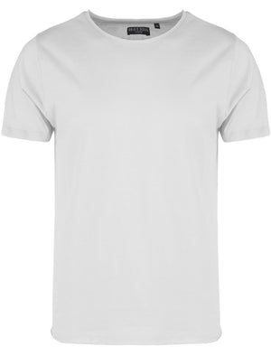 FresherB Raw Edge Crew Neck Basic T-shirt in White