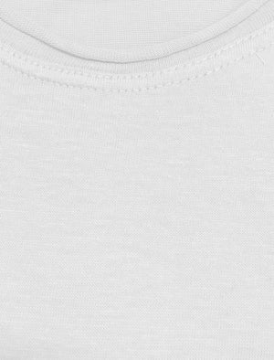 FresherB Raw Edge Crew Neck Basic T-shirt in White