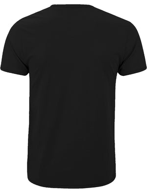Spyro Crew Neck T-Shirt with Planet Embroidery in Black
