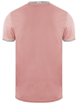 TallonB Ringer Short Sleeve Cotton T-Shirt in Pink