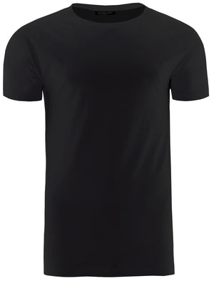 Kyle Contour Fit Crew Neck Cotton T-Shirt in Black