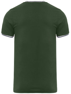 Kailash Racer Stripe Crew Neck T-shirt in Green