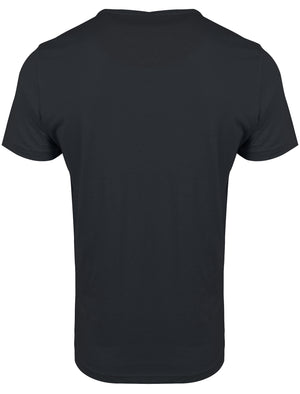 Quartz Henley Neck Short Sleeve Cotton T-Shirt In Navy