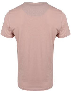 Quartz Henley Neck Short Sleeve Cotton T-Shirt In Pink