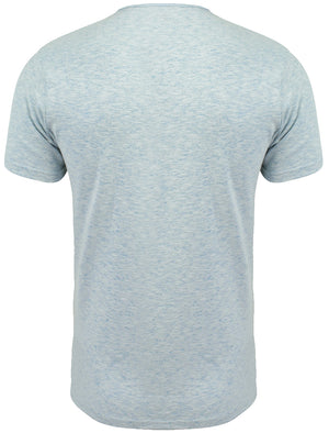 Nixon Space Dye Cotton Slub T-Shirt with Chest Pocket in Sea Blue Marl