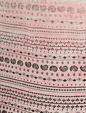 Noble Crew Neck T-Shirt with Faded Paisley Print in Pink