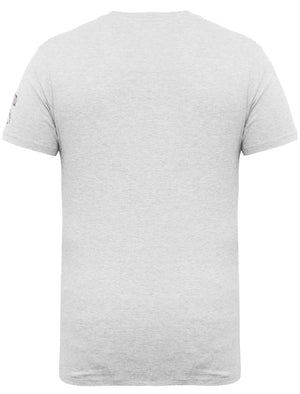 Party Graphic Print Crew Neck T-Shirt in Ecru Marl