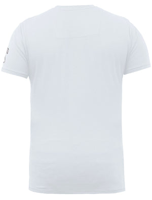 Party Graphic Print Crew Neck T-Shirt in White