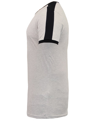 Pete Shoulder Panel Jersey Marl Ringer T-Shirt in Ecru
