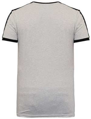 Pete Shoulder Panel Jersey Marl Ringer T-Shirt in Ecru