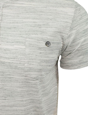 Petrak Space Dye Henley T-Shirt in Light Grey / Ivory