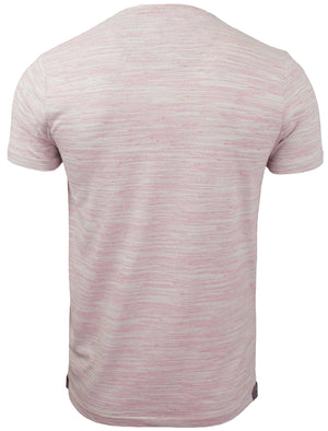 Petrak Space Dye Henley T-Shirt in Pink / Ivory