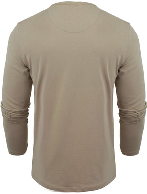 PragueD Long Sleeve Cotton Jersey Top in Mushroom