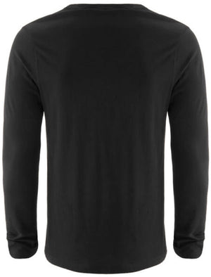 PragueC Long Sleeve Cotton Jersey Top in Black