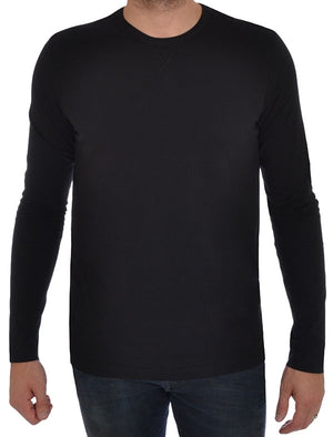 PragueC Long Sleeve Cotton Jersey Top in Black