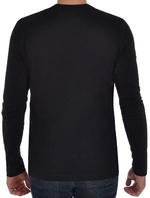 PragueC Long Sleeve Cotton Jersey Top in Black