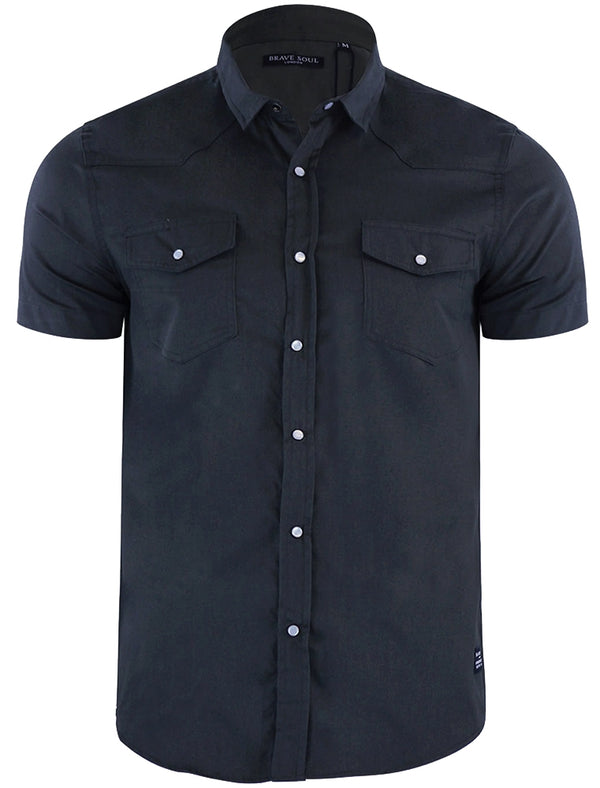 Romer Short Sleeve Shirt with Military Pockets in Navy