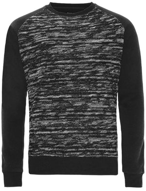 Sampson Knitted Sweatshirt with Raglan Sleeves in Black