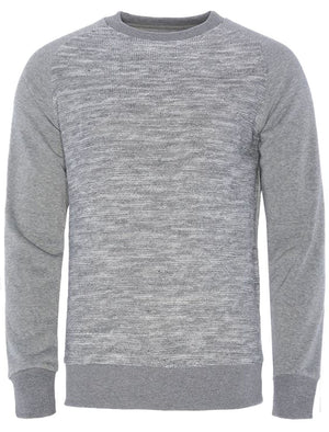 Sampson Knitted Sweatshirt with Raglan Sleeves in Light Grey