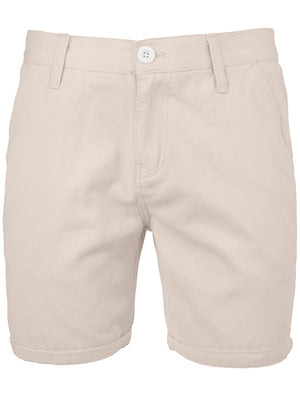 Smithpkd Cotton Chino Shorts with Turnup Hem in Stone