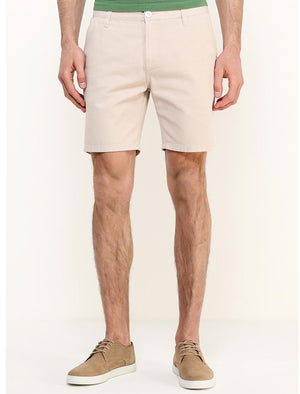 Smithpkd Cotton Chino Shorts with Turnup Hem in Stone