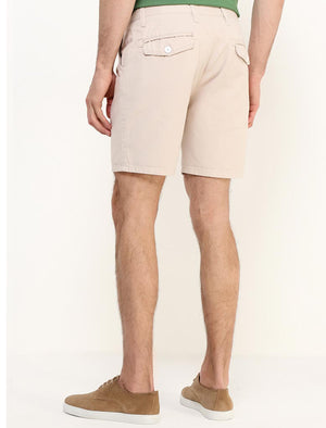 Smithpkd Cotton Chino Shorts with Turnup Hem in Stone