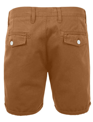 Smithpka Cotton Chino Shorts with Turnup Hem in Tabacco