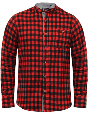 Spirit Long Sleeve Checked Cotton Shirt in Red