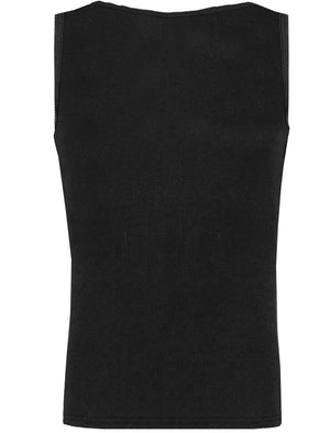 SymbolC Ribbed Vest Top in Black
