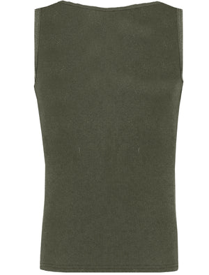 SymbolD Ribbed Vest Top in Khaki
