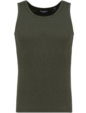 SymbolD Ribbed Vest Top in Khaki