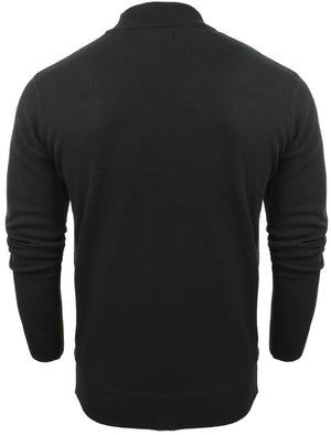 Turtle High Neck Cotton Knitted Jumper in Black