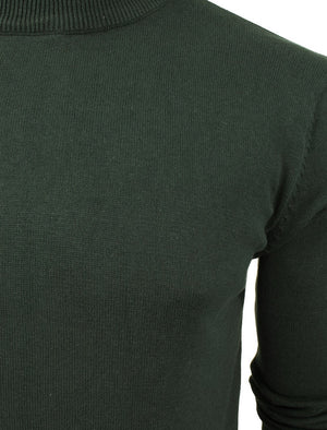TurtleD High Neck Cotton Knitted Jumper in Green