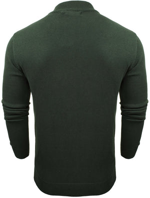 TurtleD High Neck Cotton Knitted Jumper in Green