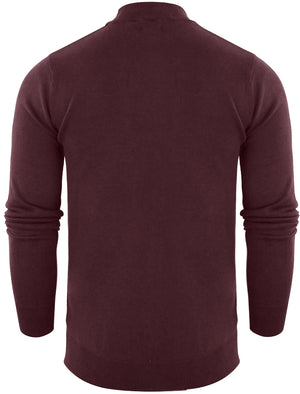 TurtleD High Neck Cotton Knitted Jumper in Elderberry