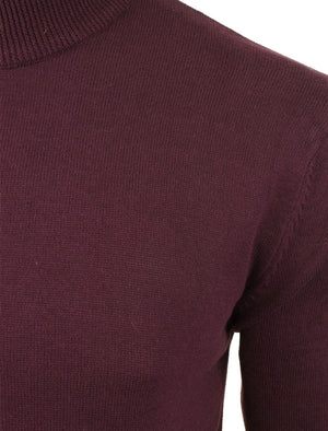 TurtleD High Neck Cotton Knitted Jumper in Elderberry