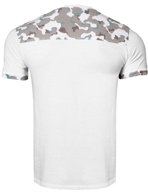 Mens Calvin Camouflage Pocket Detail T-Shirt in White