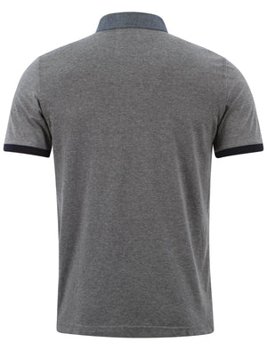 D-Code Class Printed Polo Shirt in Mid Grey Marl